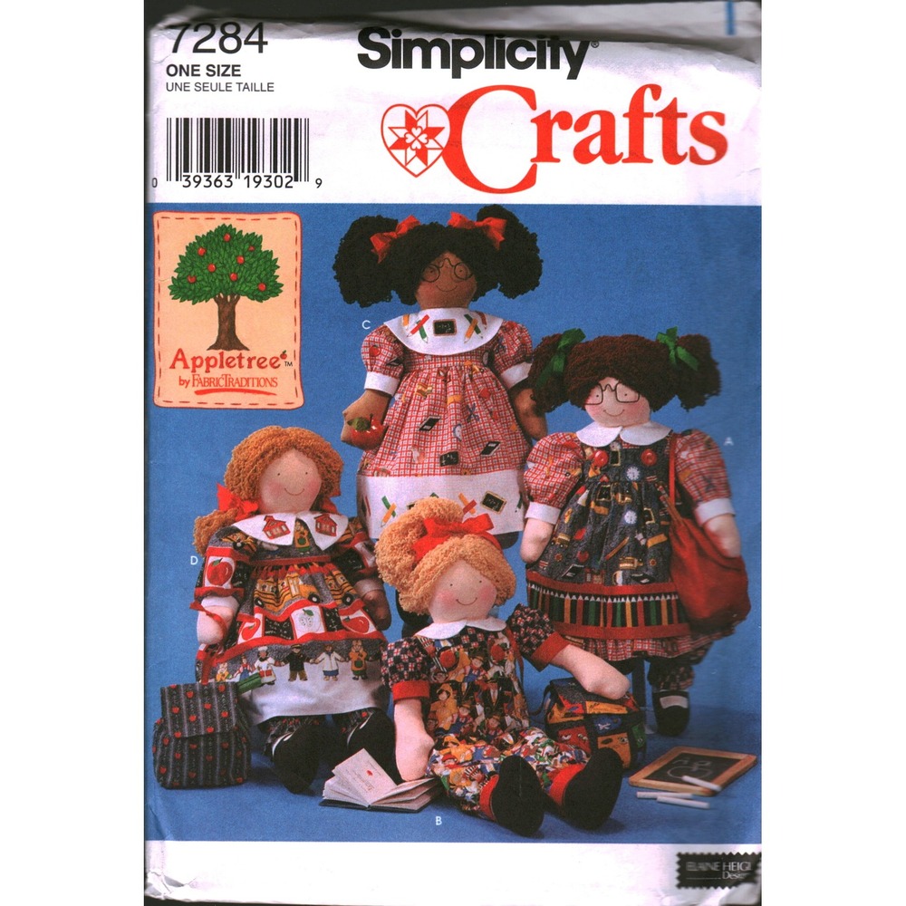 Simplicity 7284 Appletree Fabric Traditions 22 Inch Doll Clothes Sewing Pattern